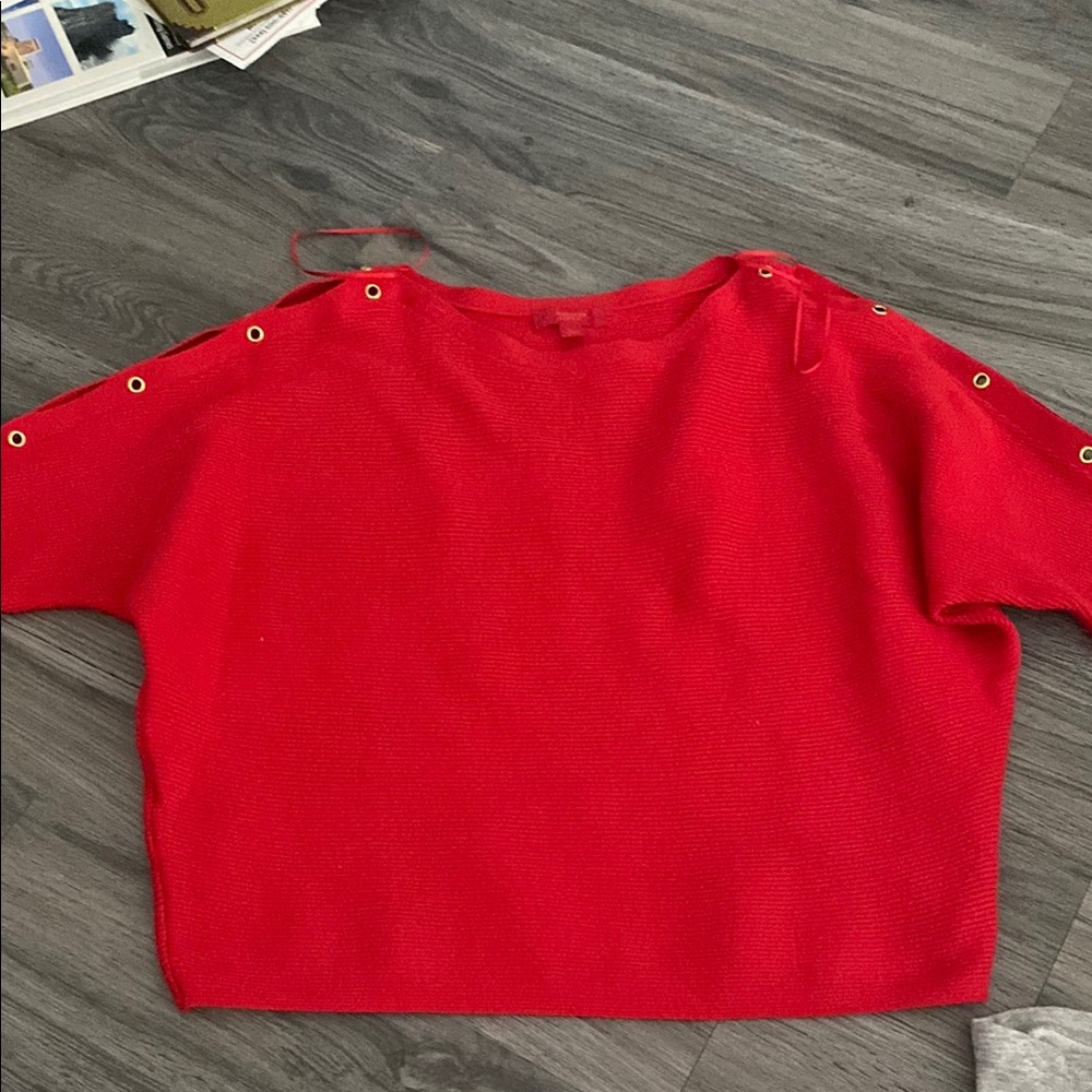 Jennifer Lopez Vibrant Red Knit Top